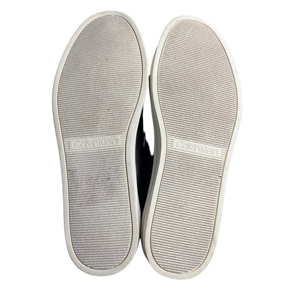 Calvin Klein Women's Madie Black & White Faux Leather Lace Up Sneakers - Picture 5 of 9